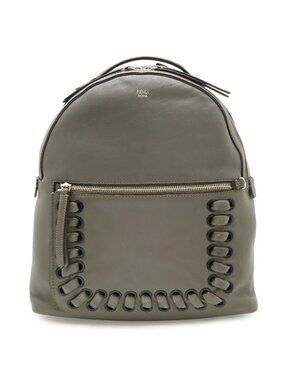 Fendi Visible Backpack Studs Leather Gray Silver Fendi GreyBlack Leather and Nylon Dolce Monster Eyes Rounded  main image 2